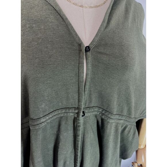 Lululemon Cocoon Shawl Wrap Cardigan OSFM 2 Button Green Oversized Flowy - Picture 9 of 13